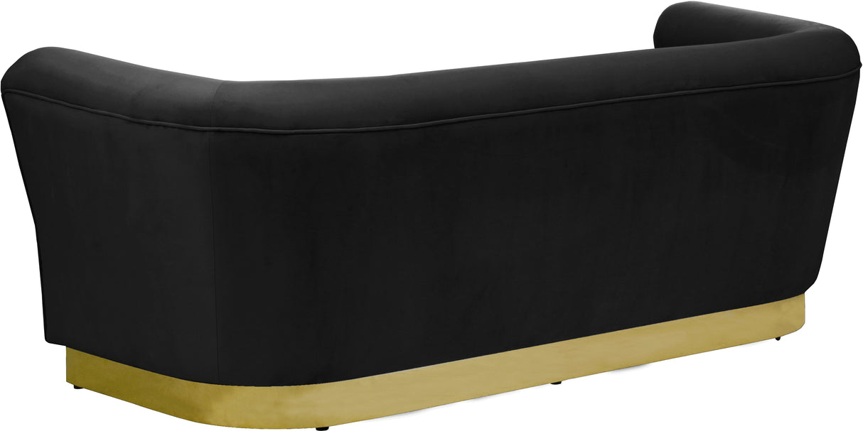 Bellini Black Velvet Sofa - galleria furniture outlet