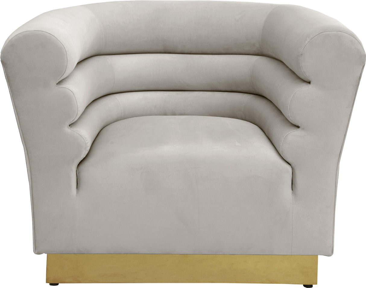 Bellini Cream Velvet Chair - galleria furniture outlet