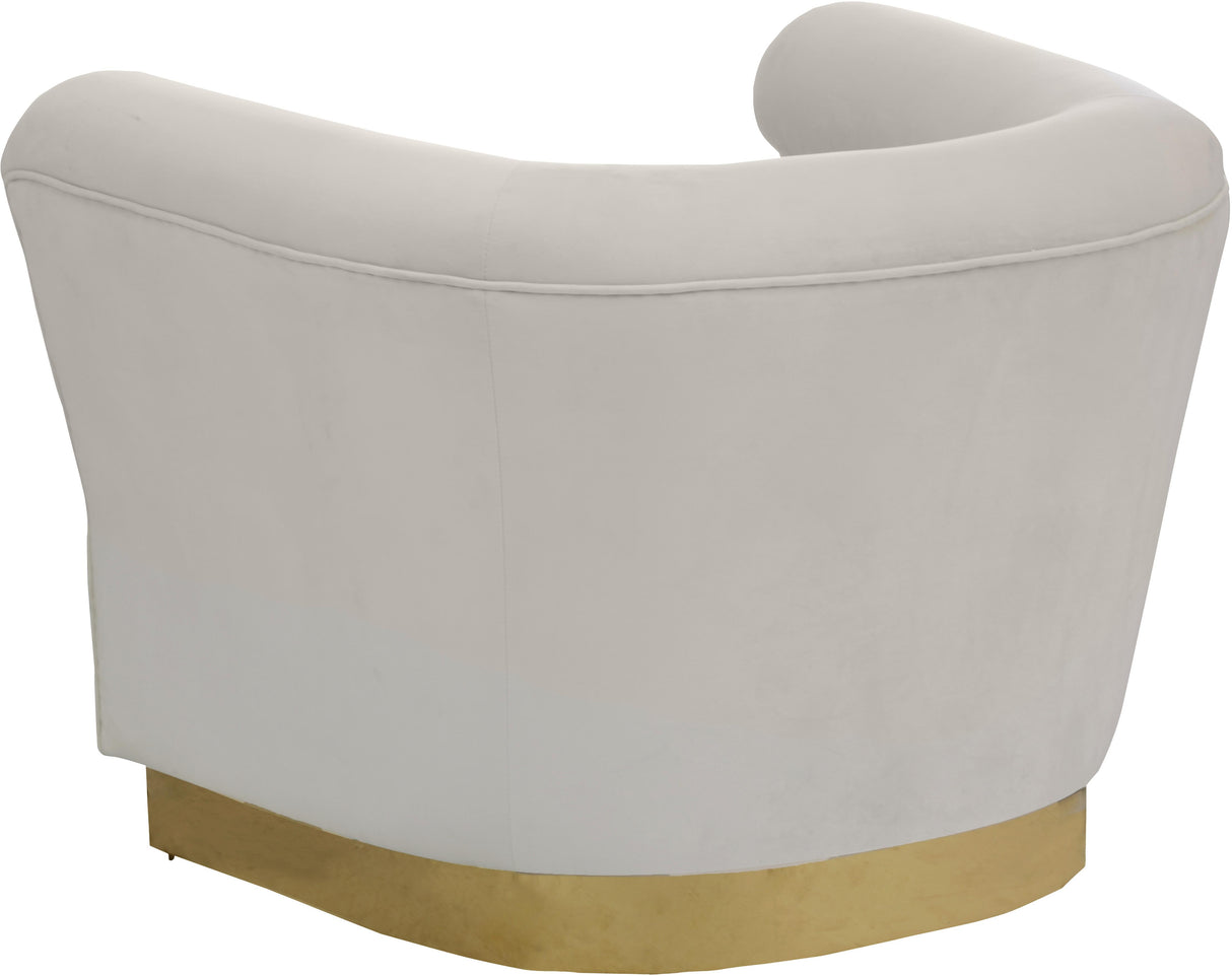 Bellini Cream Velvet Chair - galleria furniture outlet