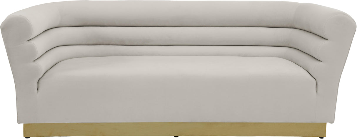 Bellini Cream Velvet Sofa - galleria furniture outlet