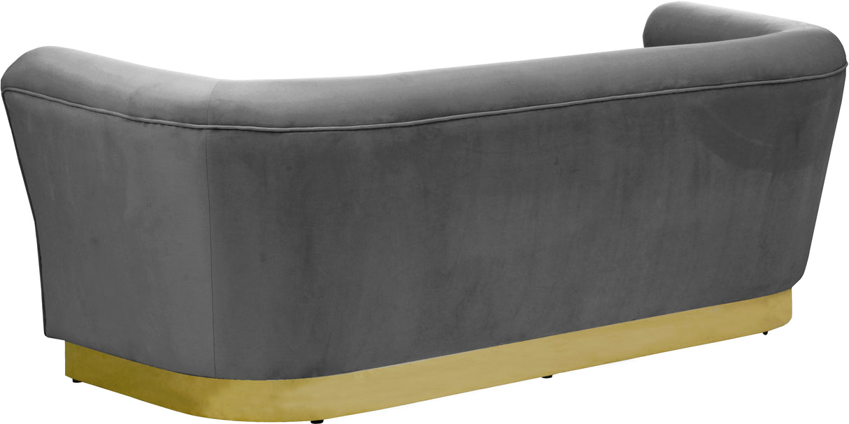 Bellini Grey Velvet Sofa - galleria furniture outlet