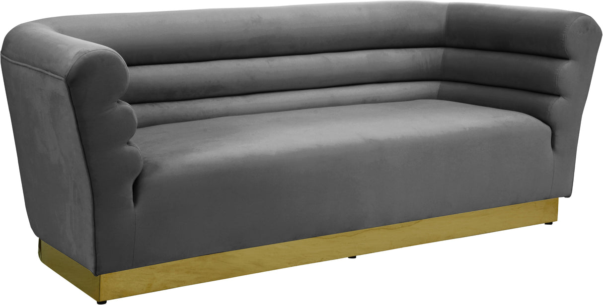 Bellini Grey Velvet Sofa - galleria furniture outlet