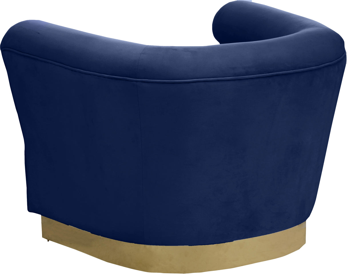 Bellini Navy Velvet Chair - galleria furniture outlet