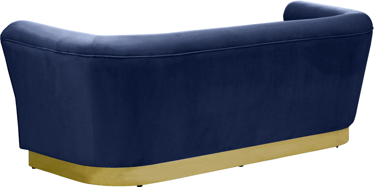 Bellini Navy Velvet Sofa - galleria furniture outlet