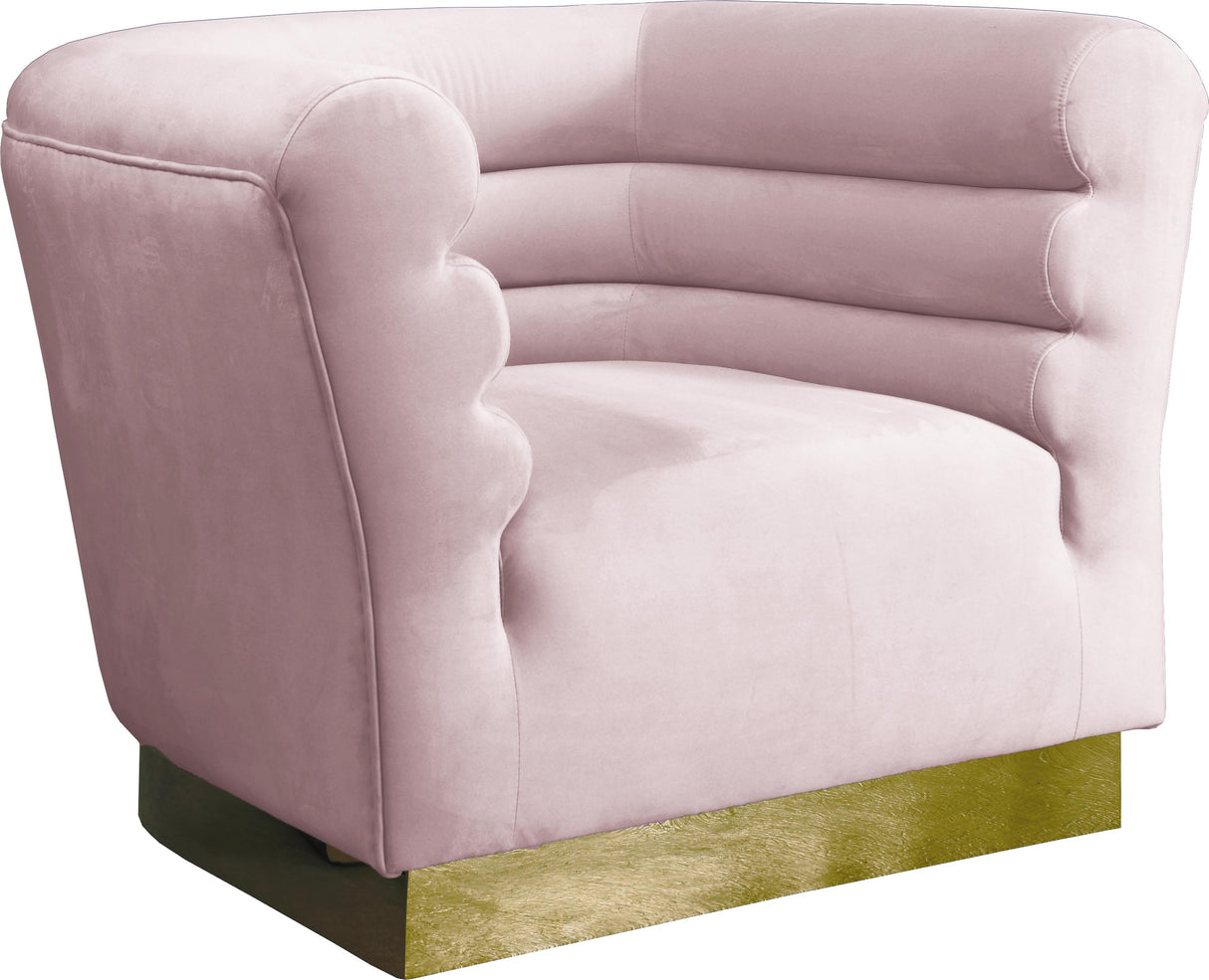 Bellini Pink Velvet Chair - galleria furniture outlet