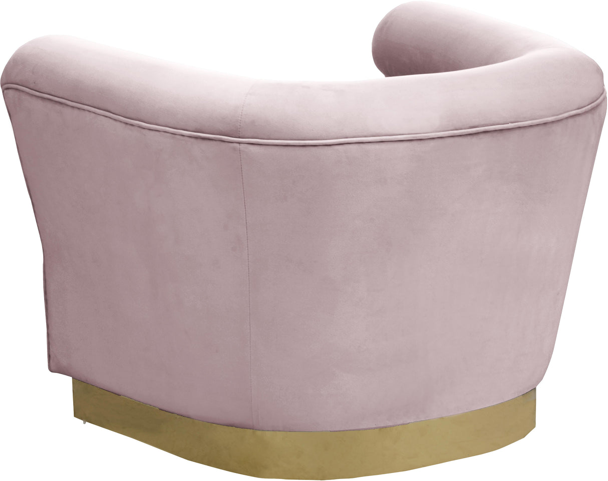 Bellini Pink Velvet Chair - galleria furniture outlet