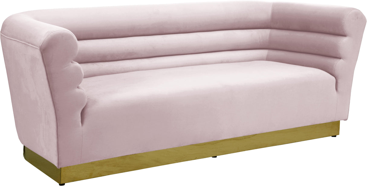 Bellini Pink Velvet Sofa - galleria furniture outlet