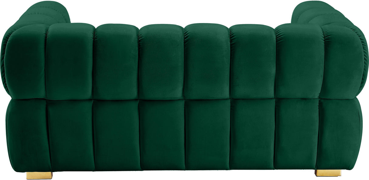Gwen Green Velvet Loveseat - galleria furniture outlet