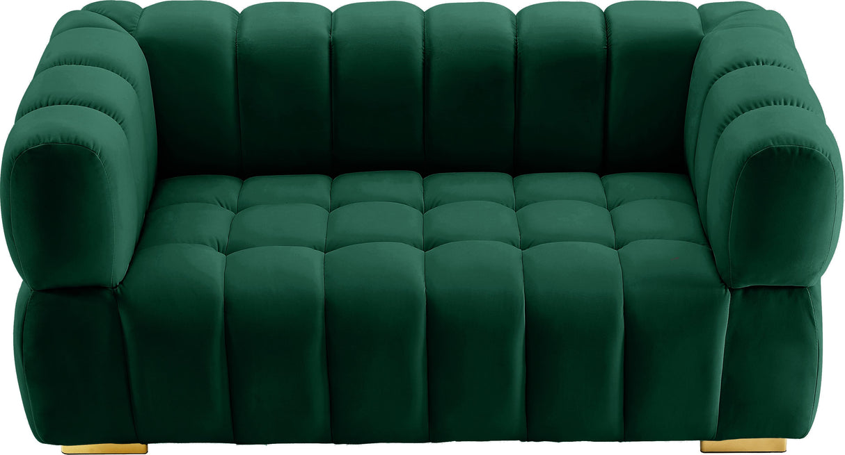 Gwen Green Velvet Loveseat - galleria furniture outlet