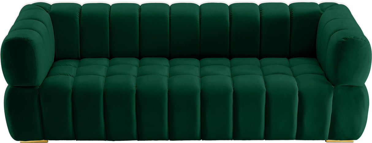 Gwen Green Velvet Sofa - galleria furniture outlet