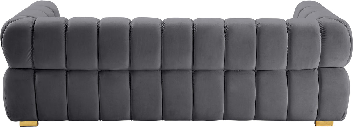 Gwen Grey Velvet Sofa - galleria furniture outlet