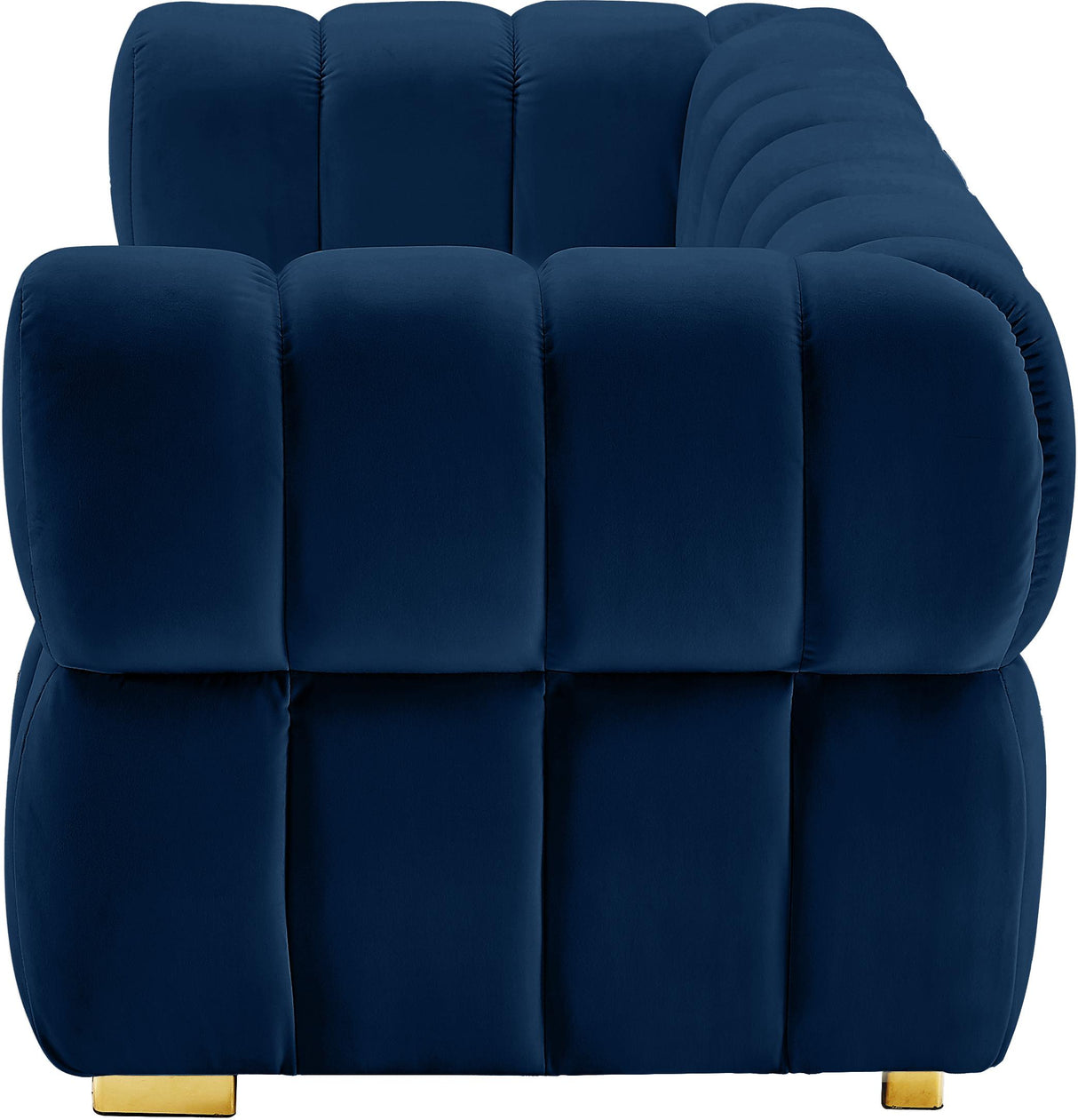 Gwen Navy Velvet Loveseat - galleria furniture outlet