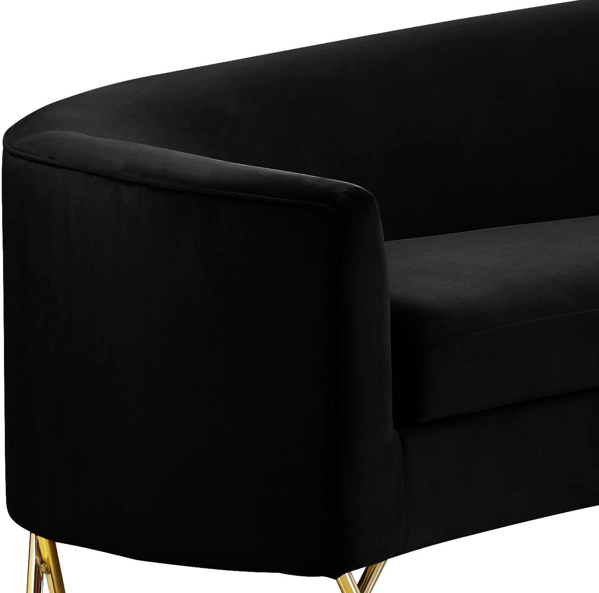 Serpentine Black Velvet 3pc. Sectional - galleria furniture outlet