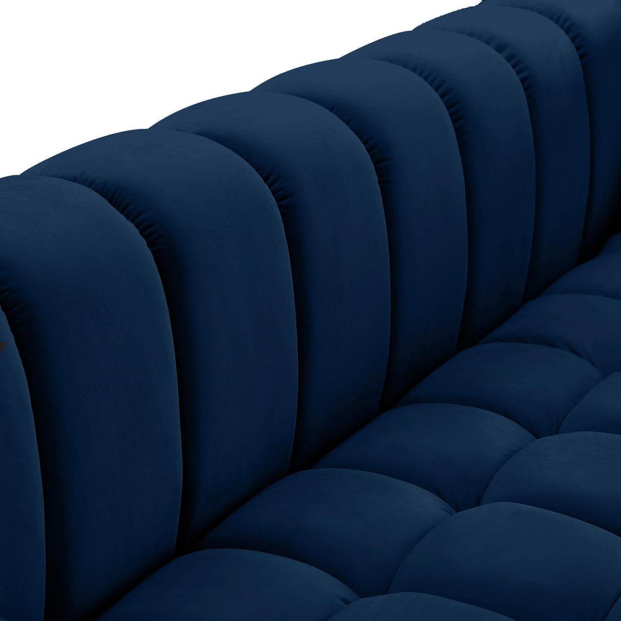 Gwen Navy Velvet Loveseat - galleria furniture outlet