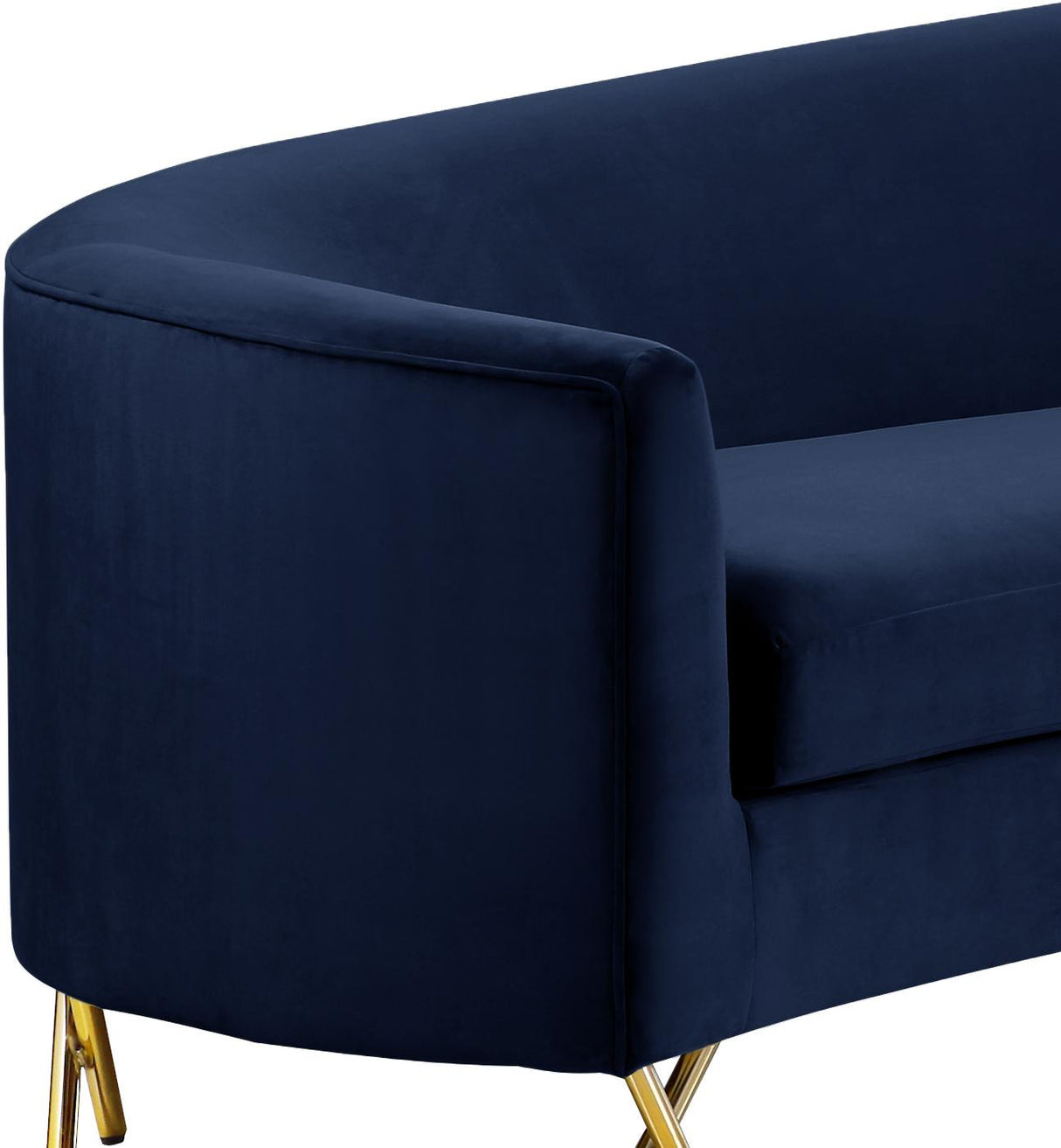 Serpentine Navy Velvet 3pc. Sectional - galleria furniture outlet