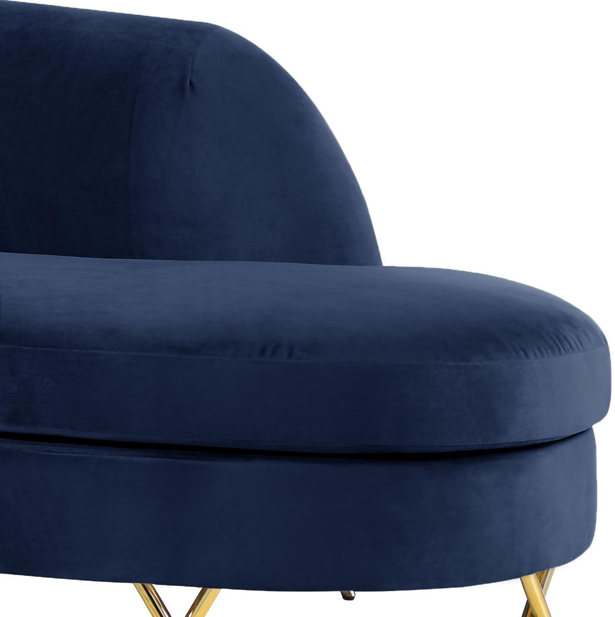 Serpentine Navy Velvet 3pc. Sectional - galleria furniture outlet