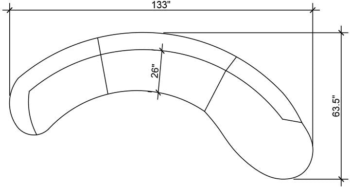 Serpentine Navy Velvet 3pc. Sectional - galleria furniture outlet