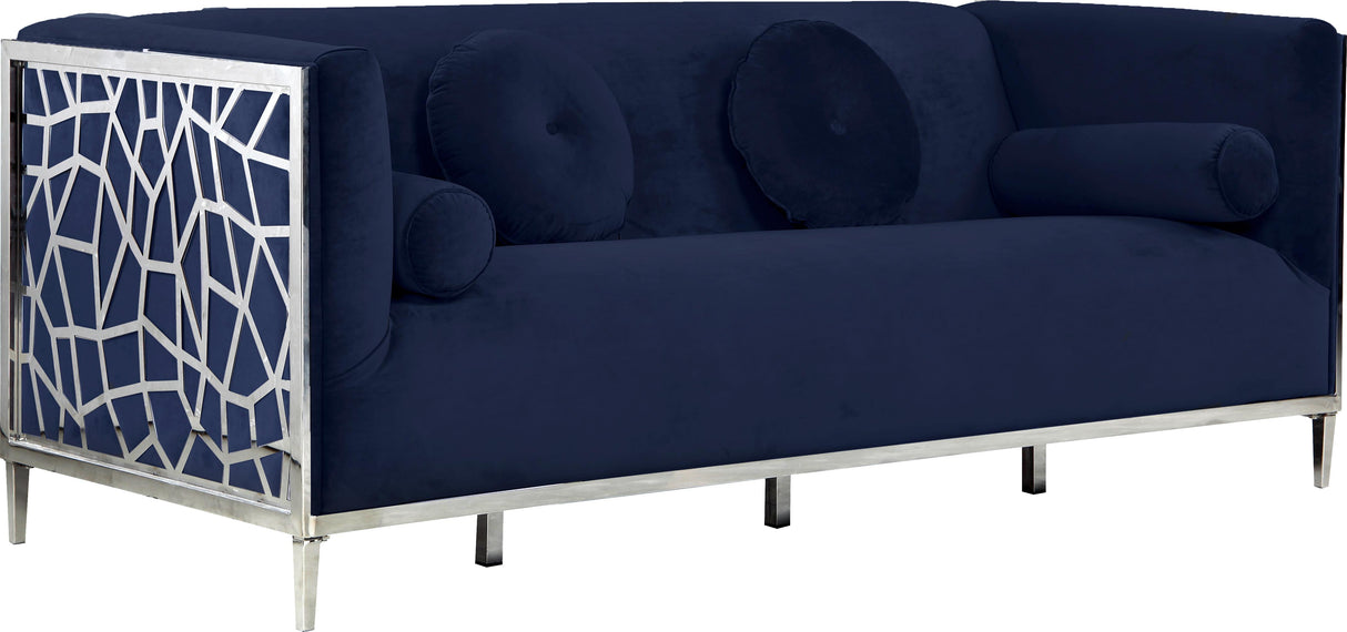 Opal Navy Velvet Sofa - galleria furniture outlet
