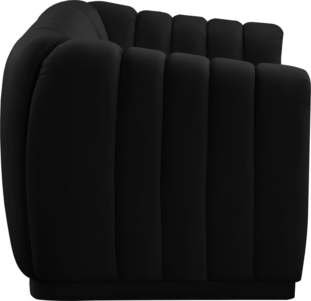 Dixie Black Velvet Loveseat - galleria furniture outlet