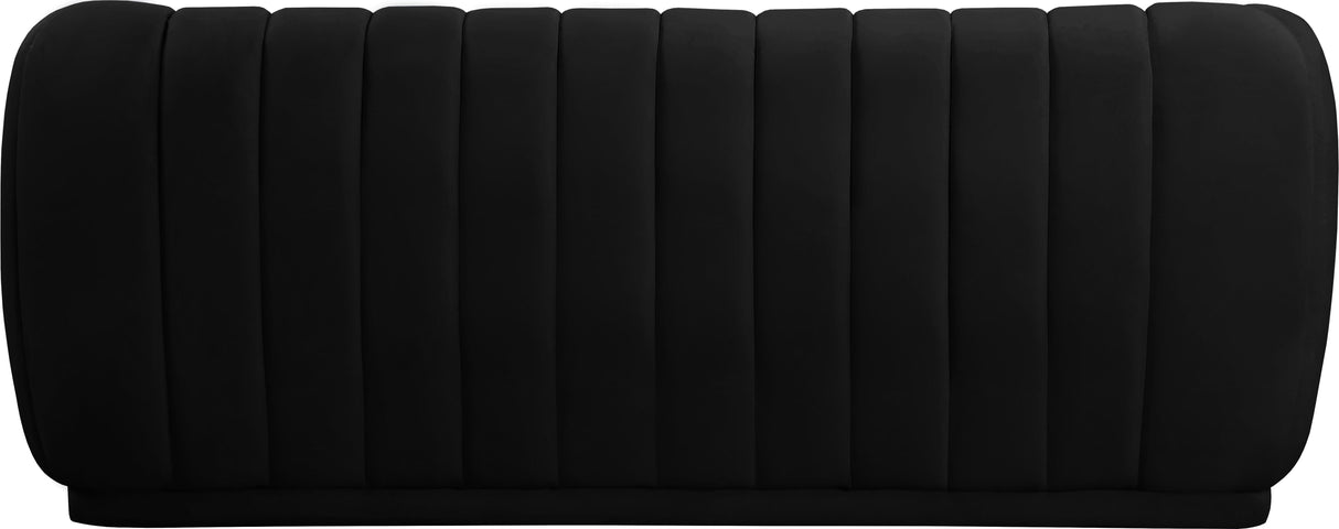 Dixie Black Velvet Sofa - galleria furniture outlet