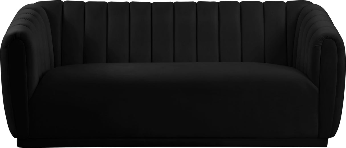 Dixie Black Velvet Sofa - galleria furniture outlet