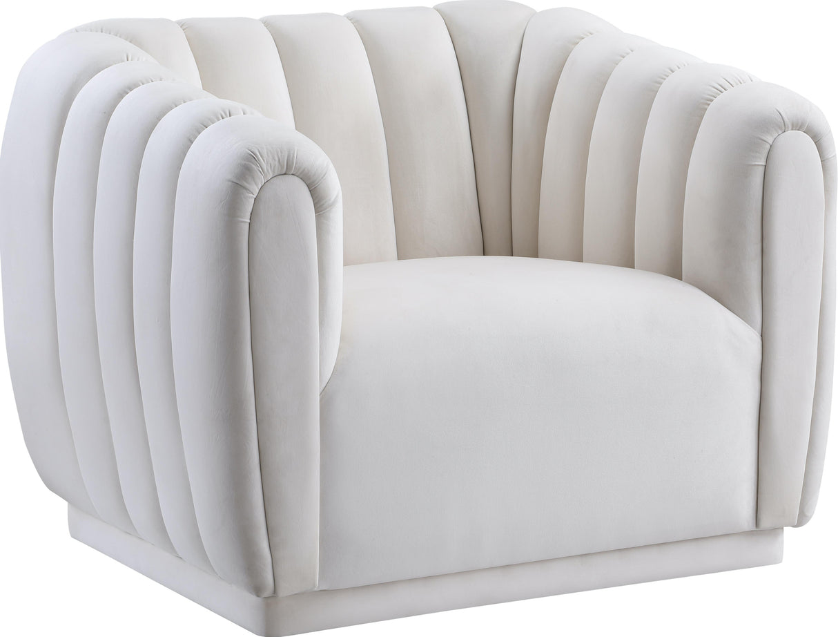 Dixie Cream Velvet Chair - galleria furniture outlet