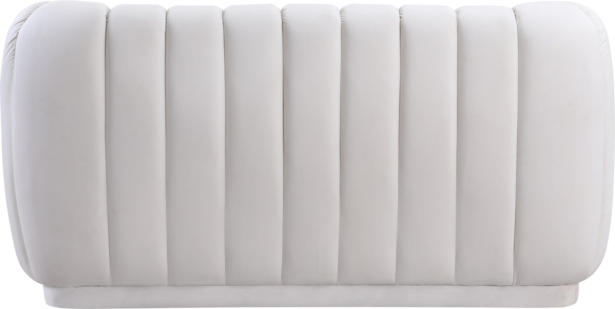 Dixie Cream Velvet Loveseat - galleria furniture outlet