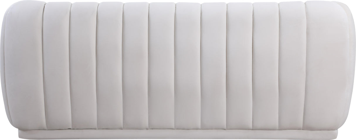 Dixie Cream Velvet Sofa - galleria furniture outlet