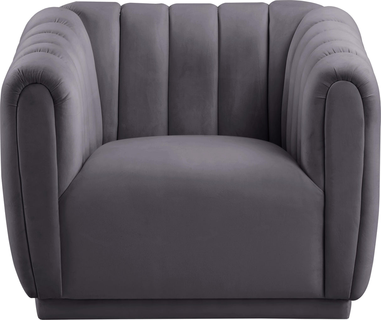 Dixie Grey Velvet Chair - galleria furniture outlet