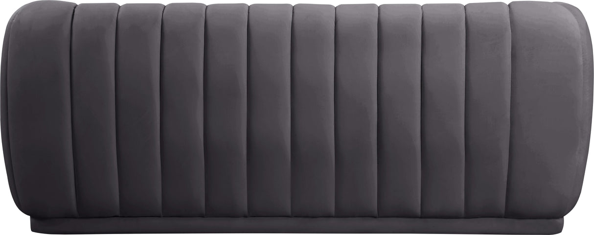 Dixie Grey Velvet Sofa - galleria furniture outlet