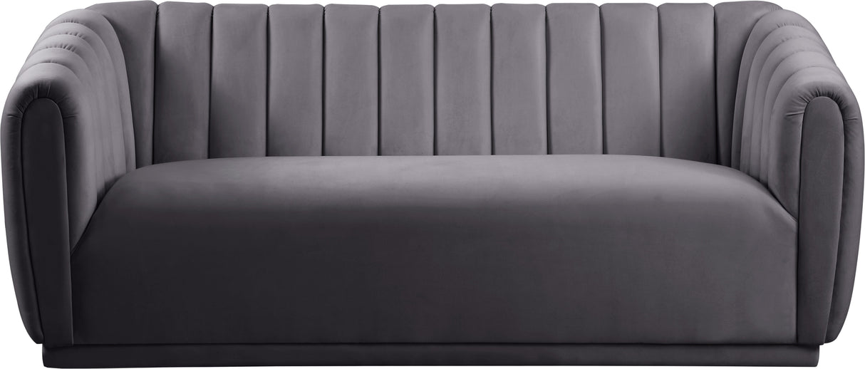 Dixie Grey Velvet Sofa - galleria furniture outlet