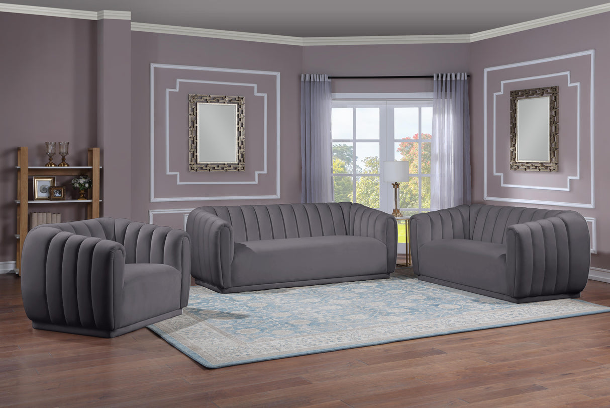 Dixie Grey Velvet Sofa - galleria furniture outlet