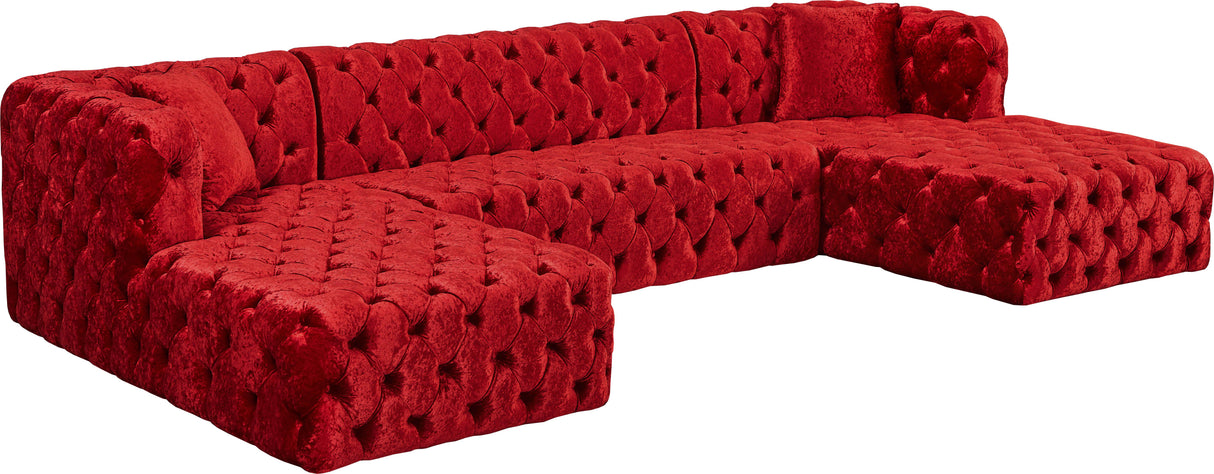 Coco Red Velvet 3pc. Sectional (3 Boxes)