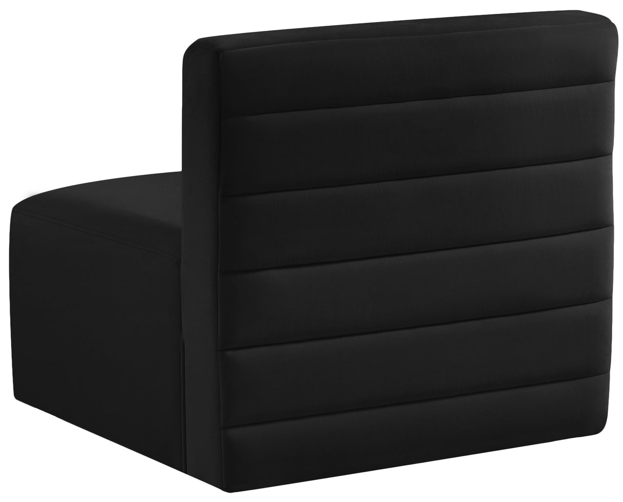 Quincy Black Velvet Modular Armless Chair - galleria furniture outlet