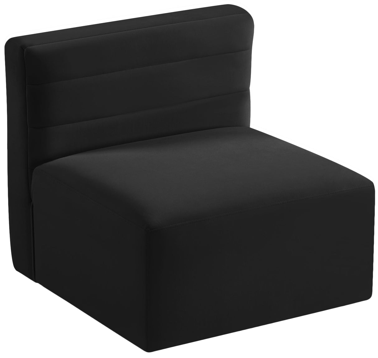Quincy Black Velvet Modular Armless Chair - galleria furniture outlet
