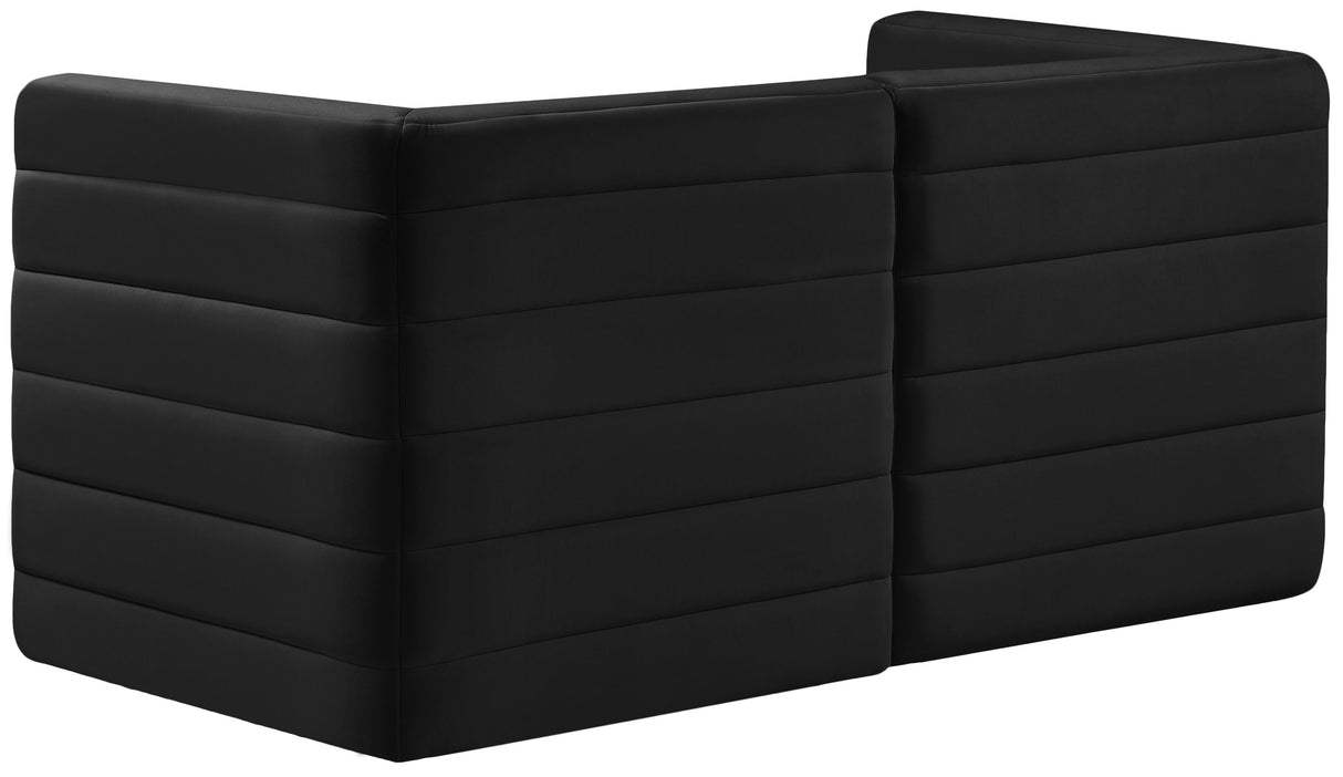 Quincy Black Velvet Modular Sofa - galleria furniture outlet