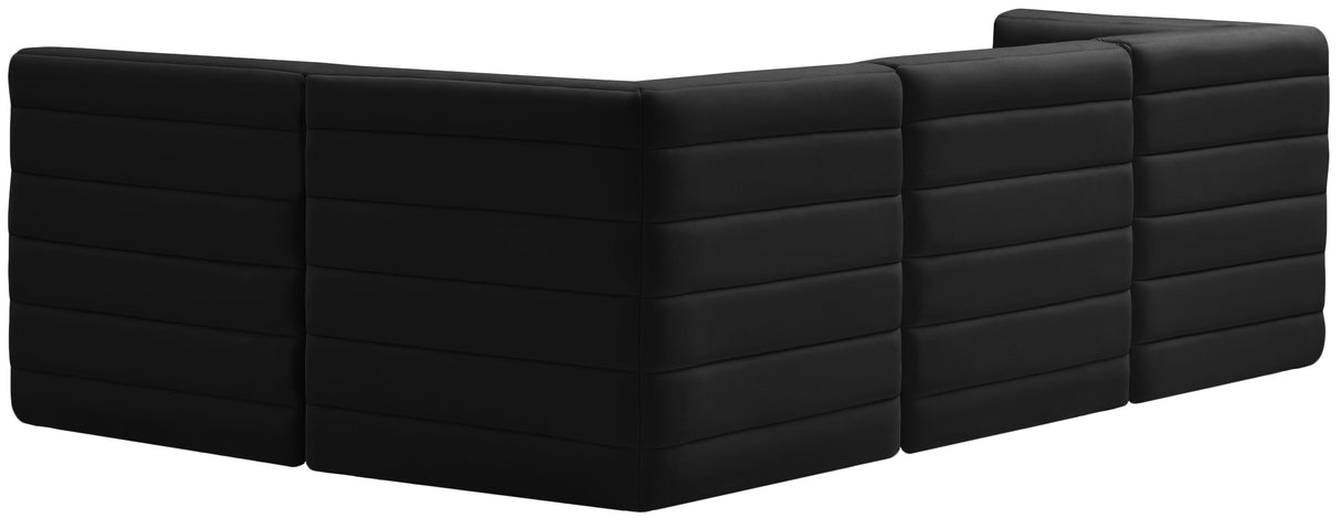 Quincy Black Velvet Modular Sectional - galleria furniture outlet