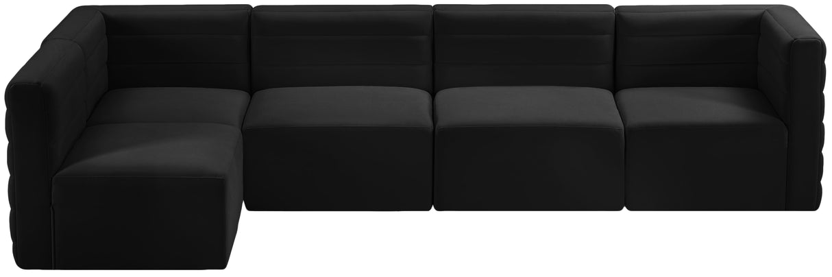 Quincy Black Velvet Modular Sectional - galleria furniture outlet