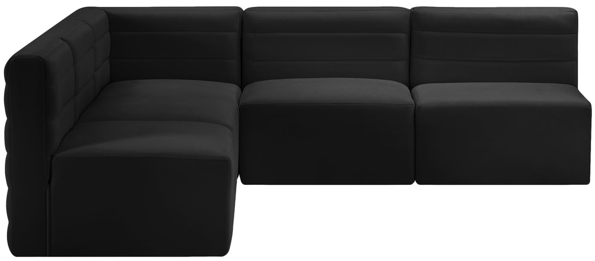 Quincy Black Velvet Modular Sectional - galleria furniture outlet
