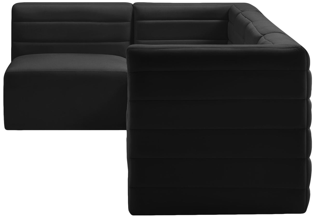 Quincy Black Velvet Modular Sectional - galleria furniture outlet