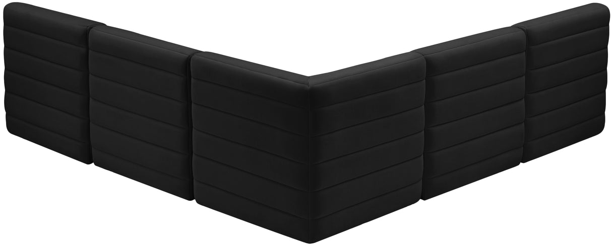 Quincy Black Velvet Modular Sectional - galleria furniture outlet