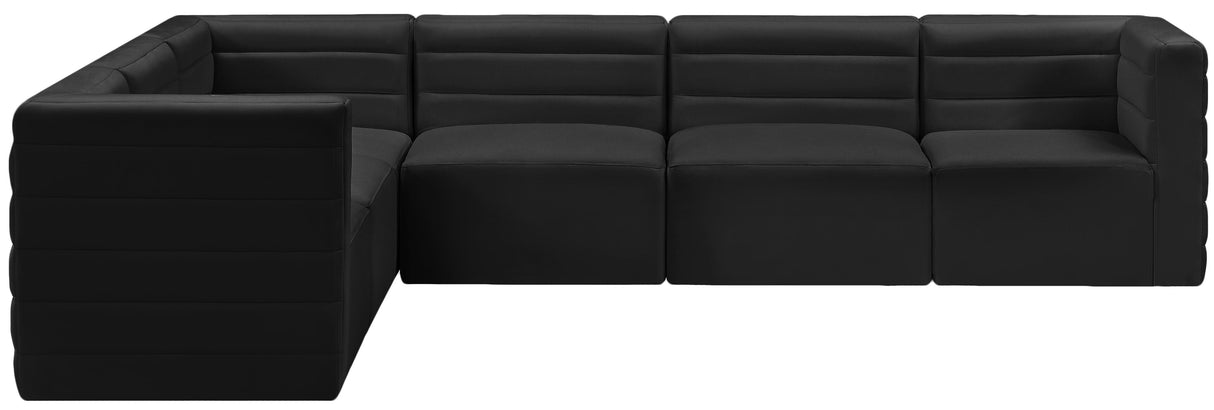 Quincy Black Velvet Modular Sectional - galleria furniture outlet