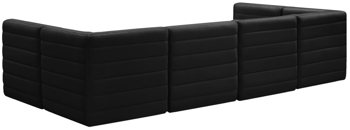 Quincy Black Velvet Modular Sectional - galleria furniture outlet