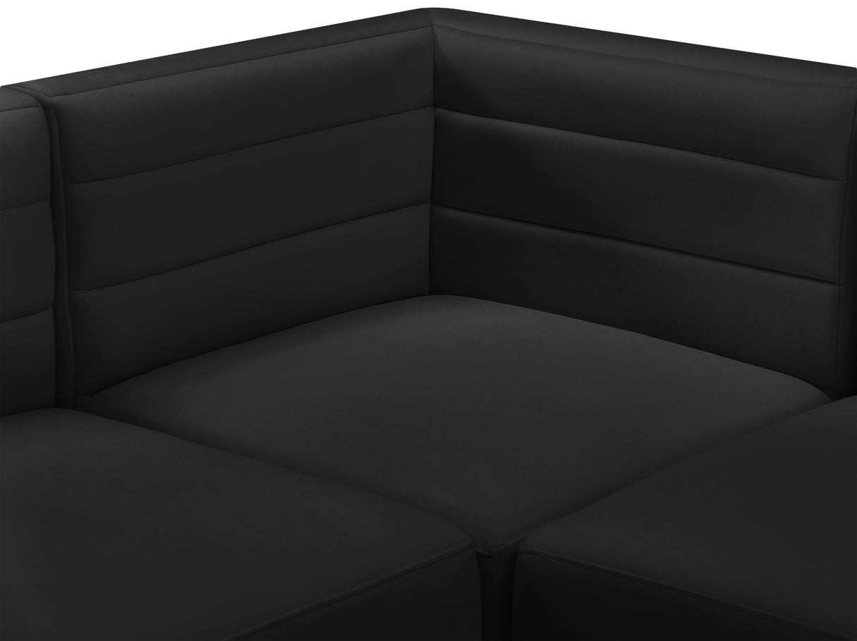 Quincy Black Velvet Modular Sectional - galleria furniture outlet