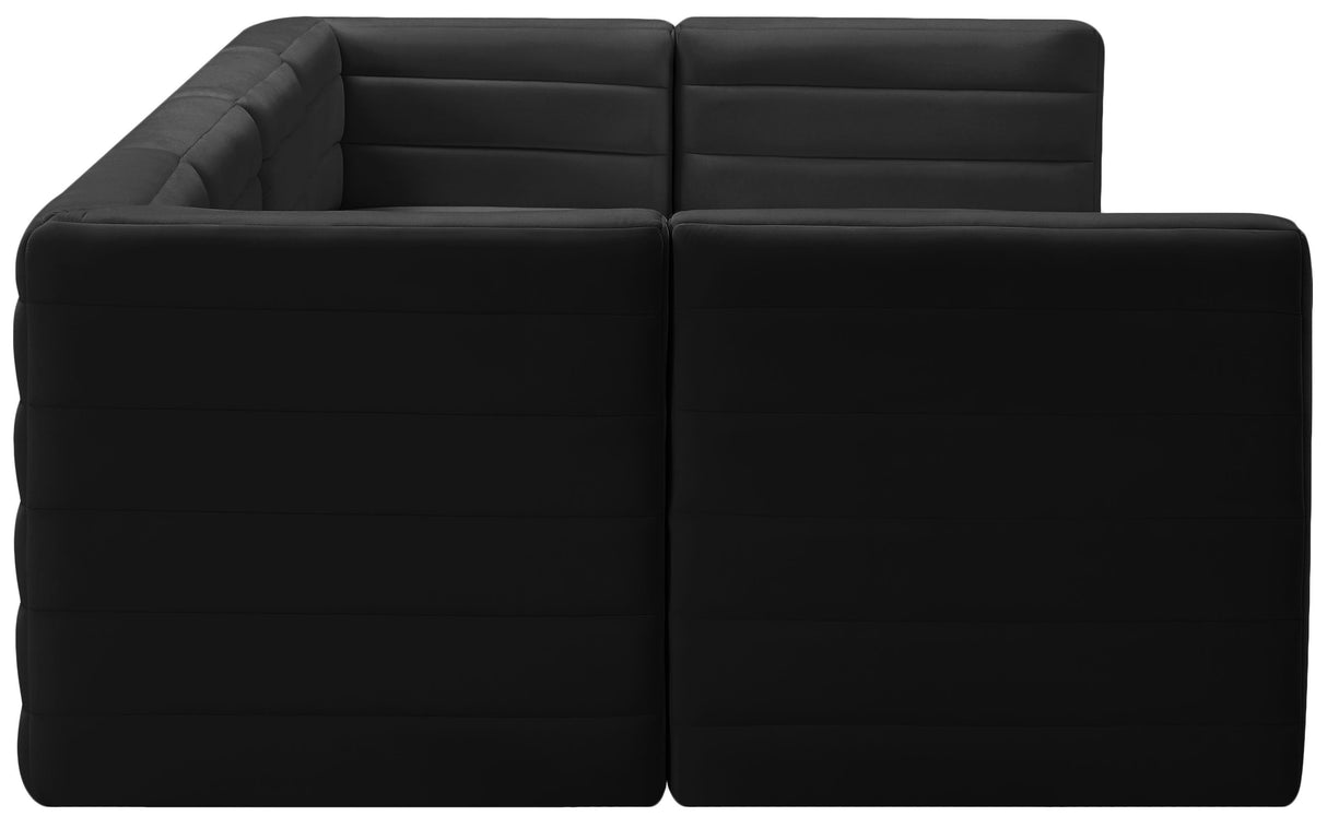 Quincy Black Velvet Modular Sectional - galleria furniture outlet