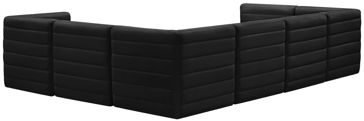 Quincy Black Velvet Modular Sectional - galleria furniture outlet