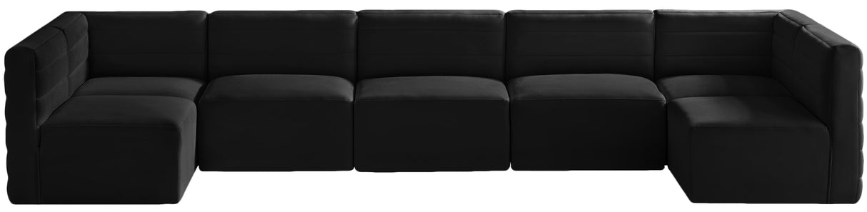 Quincy Black Velvet Modular Sectional - galleria furniture outlet