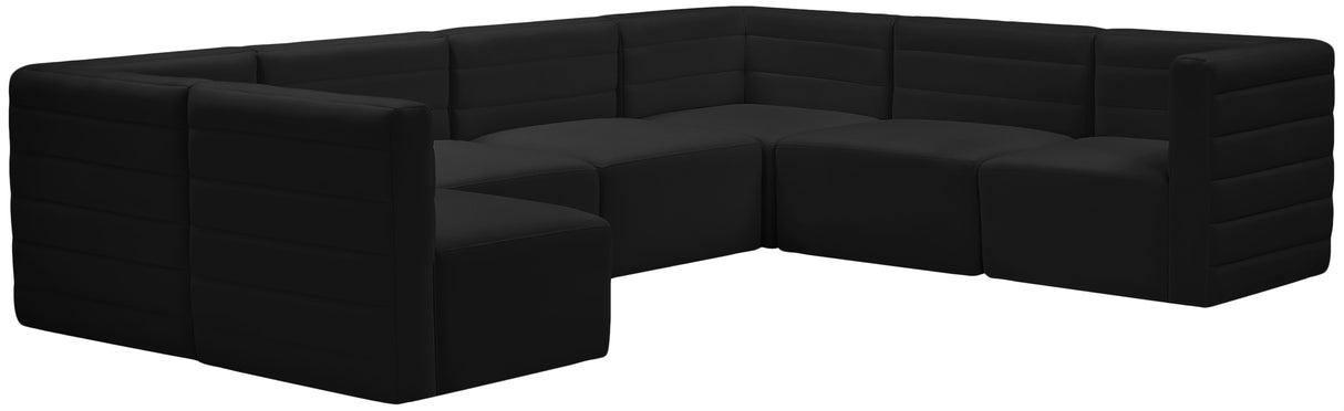 Quincy Black Velvet Modular Sectional - galleria furniture outlet