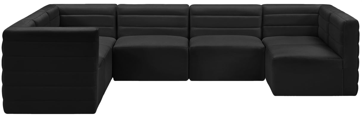 Quincy Black Velvet Modular Sectional - galleria furniture outlet