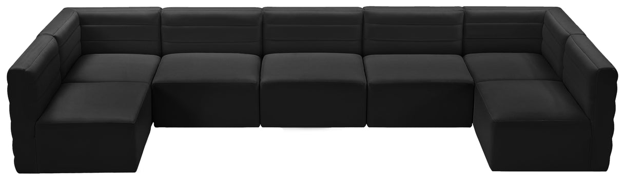 Quincy Black Velvet Modular Sectional - galleria furniture outlet